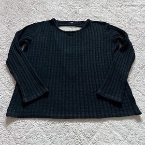 Monrow Cut-out Back Ribbed Knit‎ Long Sleeve Top Women's Size M